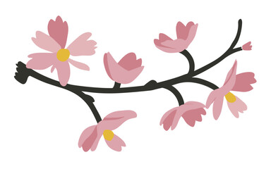 Abstract cherry blossom flowers vector clipart.