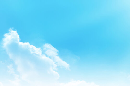 Blue sky with white cloud. The summer heaven is colorful clearing day Good weather and beautiful nature in the morning.