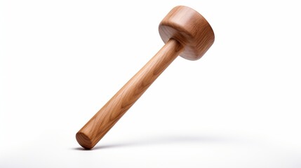 an isolated mallet, its sturdy wooden handle and solid head standing out against a clean white background, epitomizing the essence of craftsmanship and functionality.