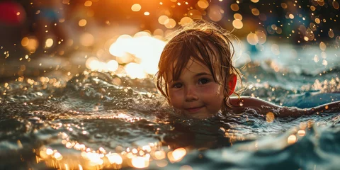 Foto op Canvas Kind im Wasser © Fatih