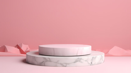 3D rendering minimalist background product booth, podium, stage, product commercial photography background, cosmetics booth