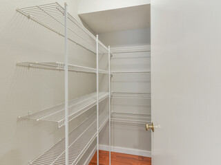 Modern residential empty kitchen pantry interior