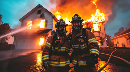 Firefighters making selfies instead of putting out fire