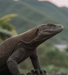 Natural nuanced Komodo photo with bokeh style
