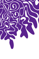 Vertical page cover illustration with curved elegant vector drawing shapes purple color on a white background