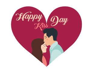 Happy Kiss Day, Happy Valentine Day, Happy Chocolate Day, Happy Rose Day, Happy Teddy Day, Happy Hug Day and Happy Propose Day logo design vector illustration