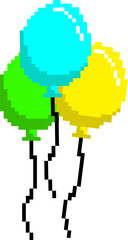 balloon party colorful pixel design for decorate party celebrate festival