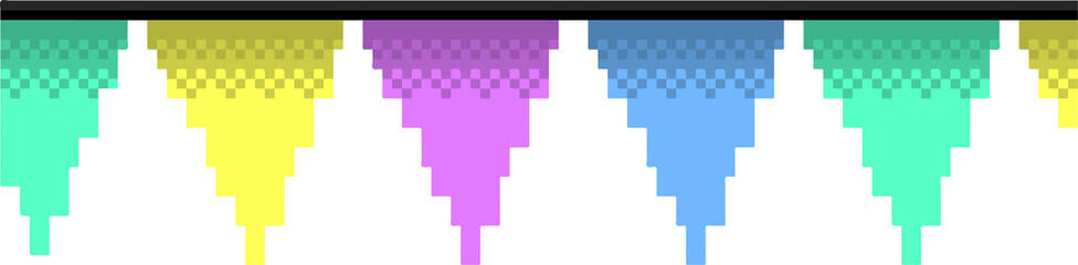 flag party celebration festival pixel design colorful 