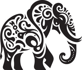 Ornate Elephant Silhouette