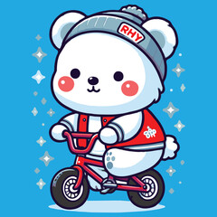 teddy bear on a bicycle