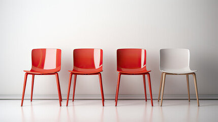 Outstanding white chair of red, Unique, human resource,a Leader, recruitment.