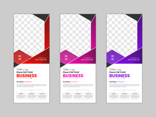 Creative business agency roll up banner design or pull up banner template.