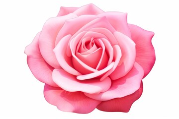 A Delicate Pink Rose Blossoming Against a Clean White Canvas