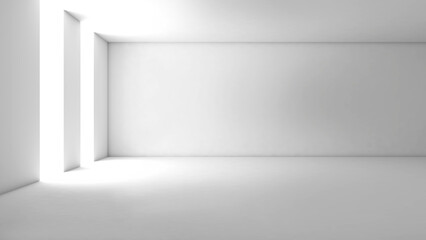 A mockup frame on a white background with white corridor stairs.,3D rendering