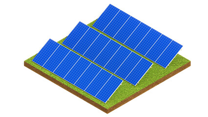 new energy solar power station, alternative energy, clean energy,3d rendering