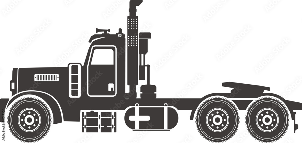 Wall mural Semi Power Truck Tracktor Head Vector