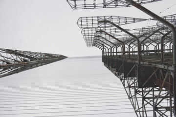 Metal towers, corroded and intertwined with countless wires. Duga is a Soviet over-the-horizon...
