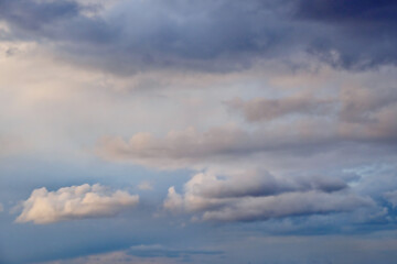 A sky filled with heavy grey clouds, suggesting impending rain or a storm.