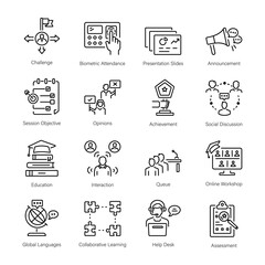 Educational Workshops Linear Style Icons 

