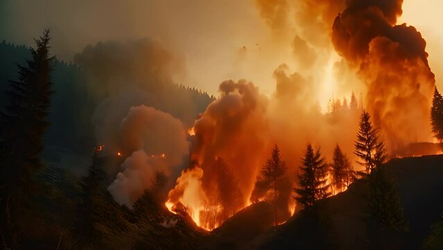 A Massive Mountain Fire Engulfs the Landscape