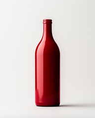 Minimal designed red bottle isolated on white background, for wine bottle, home deco vase.