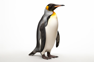 Fototapeta premium Penguin on a white background. Animal side portrait.