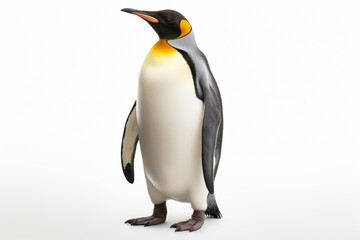 Obraz premium Penguin on a white background. Animal side portrait.