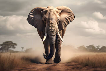 Big huge grown elephant, elephant, male elephant, wild animal, wild elephant