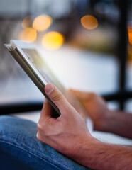 Businessman holding a tablet pc