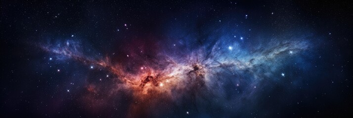 Fototapeta premium Universe filled with stars, nebula and galaxy