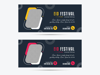 Facebook cover design template, Business cover Eid festival . 