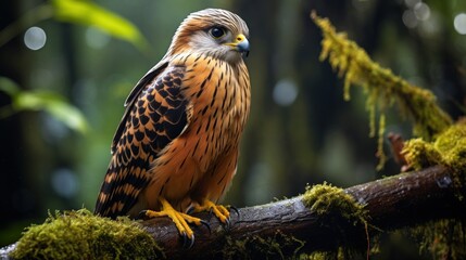 Red-tailed hawk (Falco javanicus) perched on a branch