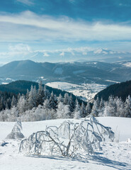 Winter mountain snowy landscape