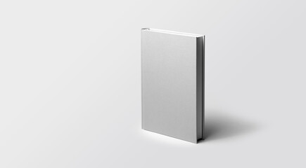 Hardcover book mockup, standing, isolated on plain background, perfect for overlaying graphic design, includes path
