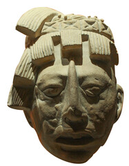Mayan culture head sculpture transparency png