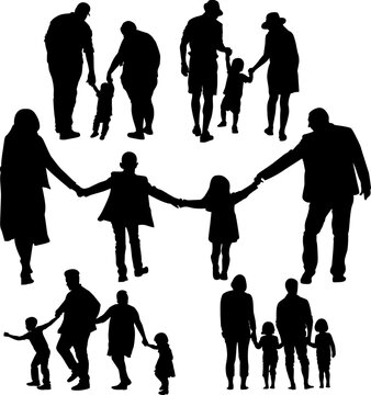 shillouette of family vector illustration