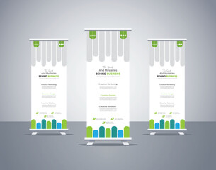 Creative Roll or Pull Up Banner Template for Corporate Business