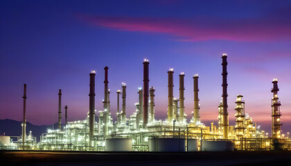 Petrochemical industry with Twilight sky.