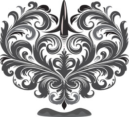 Decorative floral vector ornament isolated on white background