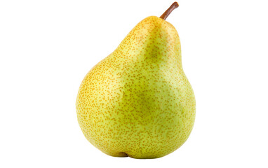 Pear with a Speckled Green and Yellow Skin Isolated on Transparent Background PNG.