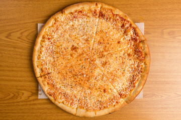 Plain pizza on a tray