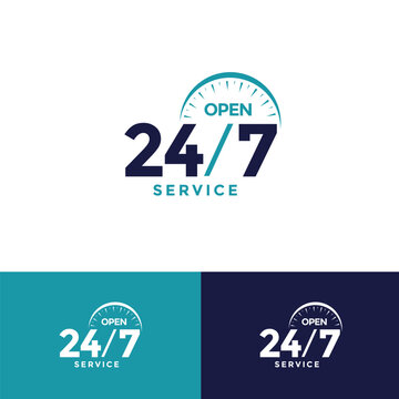 Icon Set for 24/7 Services: These simple illustrations depict the continuous availability of our 24-hour service, operational every day of the week. Versatile elements for logos, UI, and web design, e
