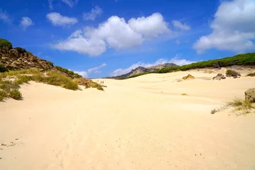 Crédence de cuisine en verre imprimé Plage de Bolonia, Tarifa, Espagne high sand dunes on the beach Playa Bolonia, Bolonia, Costa de la Luz, Andalusia, Cadiz, Spain