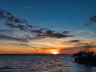 sunrise lake water  river beauty