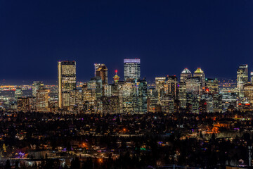 Fototapeta na wymiar City of Calgary at night, Alberta Canada