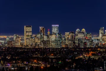 Foto op Plexiglas City of Calgary at night, Alberta Canada © Krzysztof Wiktor