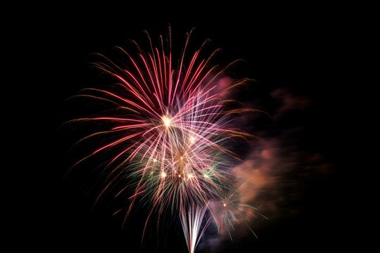 Magical Fireworks Extravaganza at Night - Generative ai