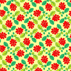 Seamless floral background in warm colors
