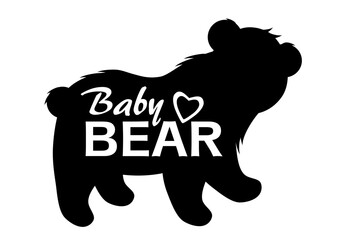 Silhouette of a baby bear