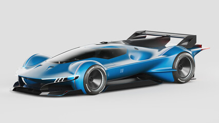 3D rendering of a brand-less generic concept racing car	